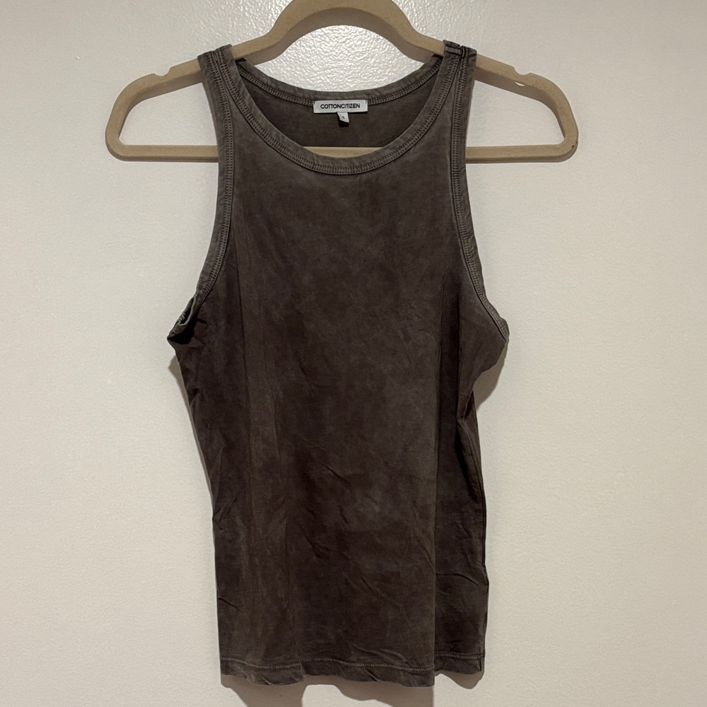 Cotton Citizen Grey Distressed Ombre Wash Tank Top